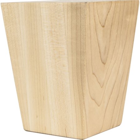HARDWARE RESOURCES 3-1/2" Wx3-1/2"Dx4-1/2"H Hard Maple Square Tapered Shaker Bun Foot BF34-3.5-HMP
